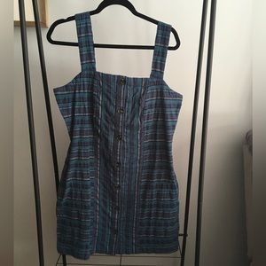 Roxy Blue Striped Pattern Dress, XL